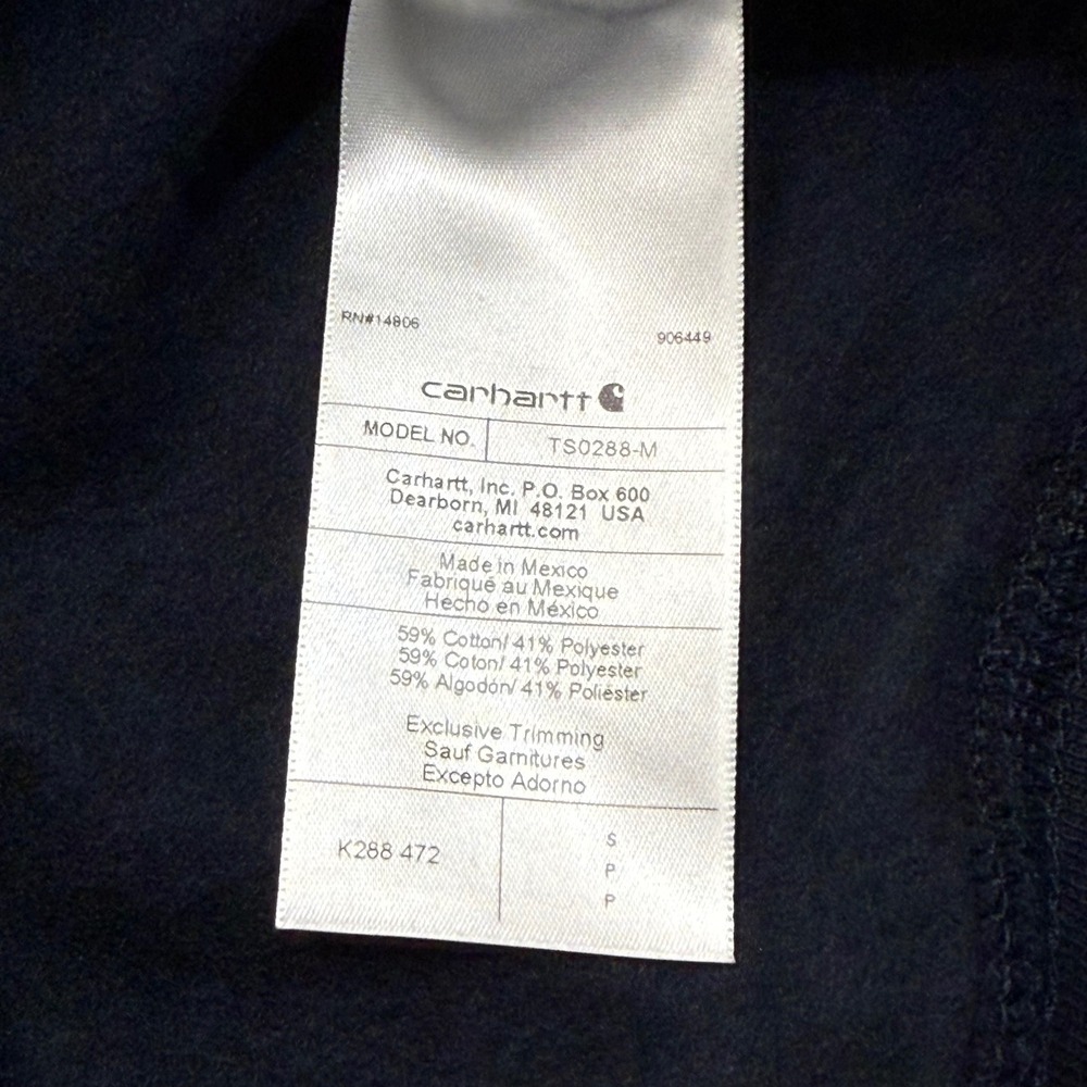 Carhartt Mens Loose Fit Midweight Logo Sleeve Hoodie Navy K288-472 Small NWT - Picture 11 of 11